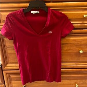 Lacoste Women's Short Sleeve Red Tee